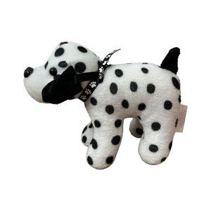 Dalmation Dog Plush Puppy Stuffed Animal Black White Spots Paw Print Ribbon AMA